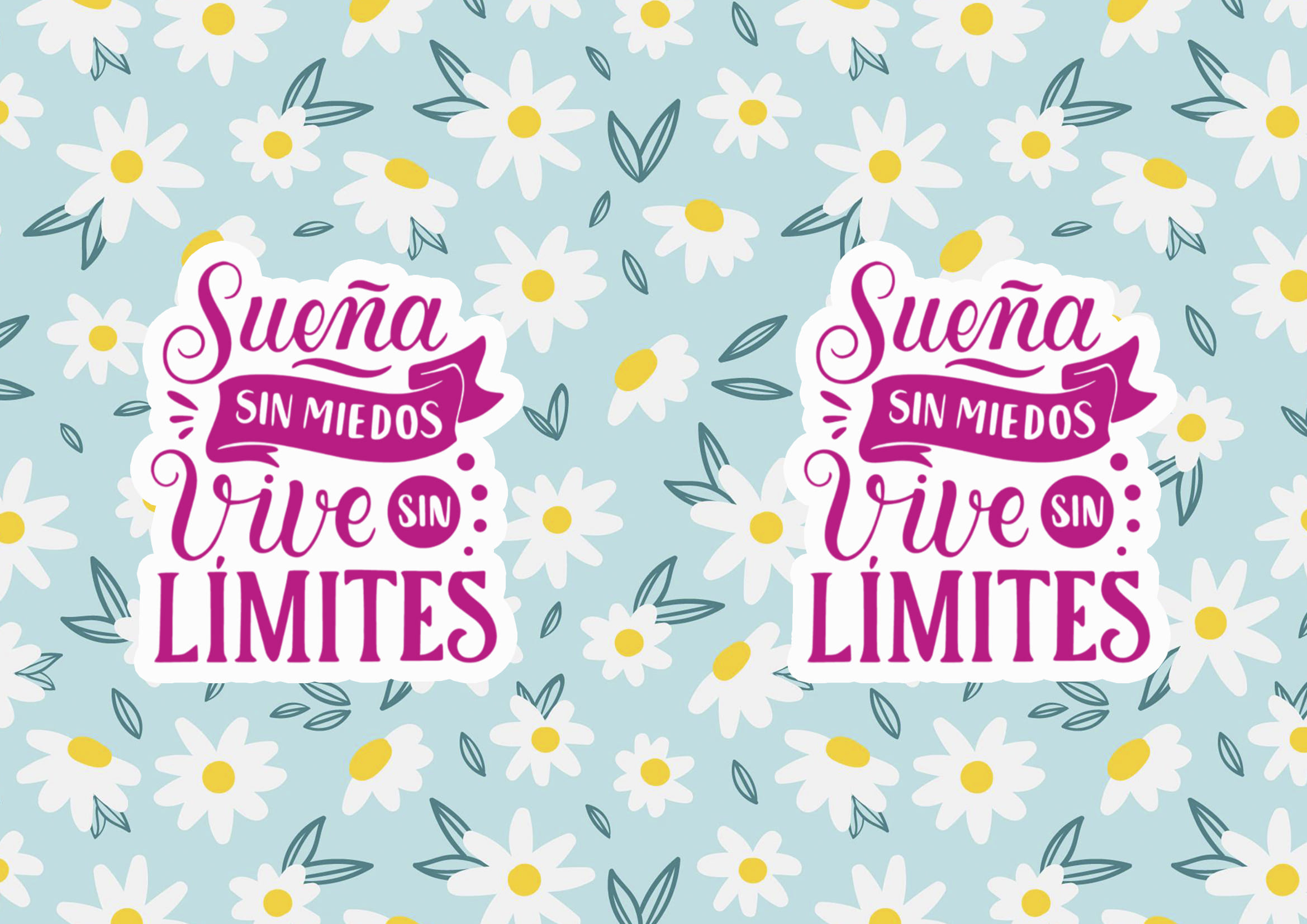 Diseño A4 Flores y Frases